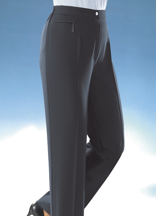 Hosen mit Knopf- und Reissverschluss - Komforthose mit 4 cm weiterem Bundumfang , in Größe 019 bis 054, in Farbe DUNKELGRAU Ansicht 1