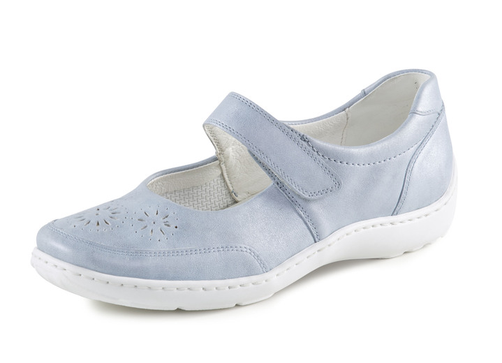 Weite H - Waldläufer Slipper mit luftiger Perforation, in Größe 4 bis 8 1/2, in Farbe BLEU Ansicht 1