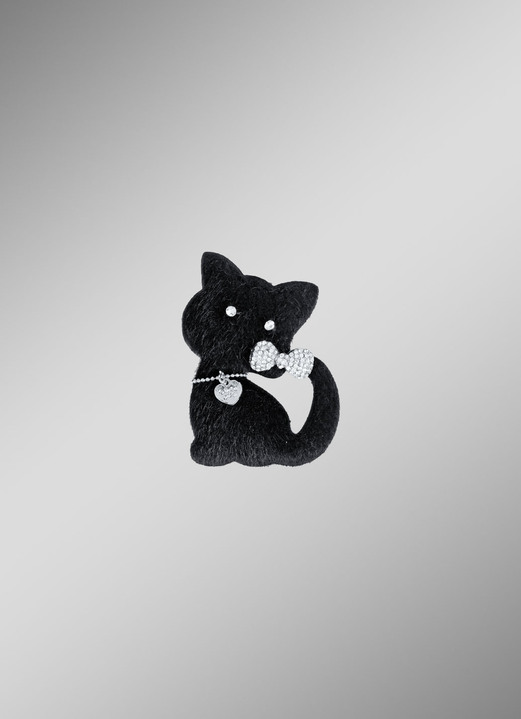 - Anstecknadel «Katze», in Farbe SCHWARZ Ansicht 1