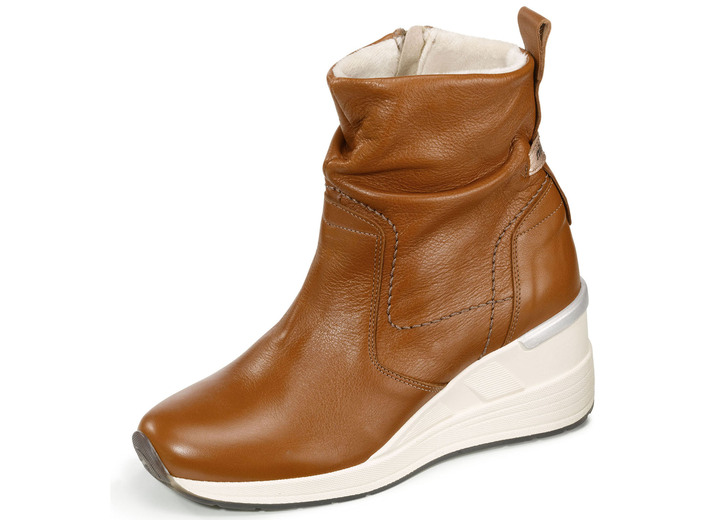 Stiefel & Stiefeletten - Stiefelette aus weichem Nappaleder, in Größe 036 bis 042, in Farbe COGNAC Ansicht 1