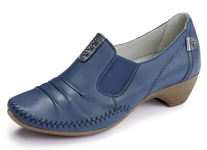 Pumps & Ballerina - ELENA EDEN Mokassin-Pumps mit Metallic-Lederbesätzen, in Größe 036 bis 042, in Farbe BLAU Ansicht 1