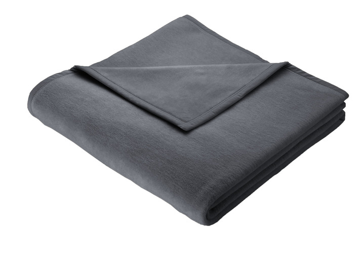 Wohndecken - Hochwertige Schlafdecke mit Veloursband-Einfassung von Borbo, in Größe 185 (100x150 cm) bis 295 (220x240 cm), in Farbe ANTHRAZIT Ansicht 1