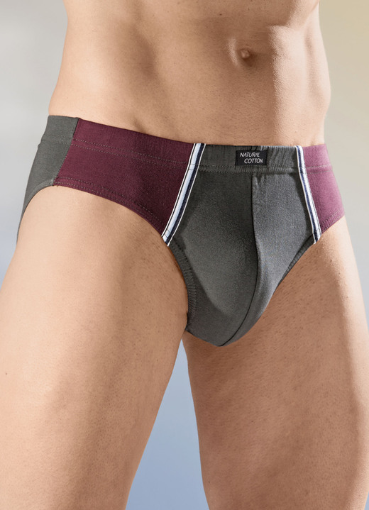 Unterhosen - Viererpack Slips mit Einsätzen, in Größe 3XL (9) bis XXL (8), in Farbe 2X ANTHRAZIT-BORDEAUX, 2X SCHWARZ-BLAU