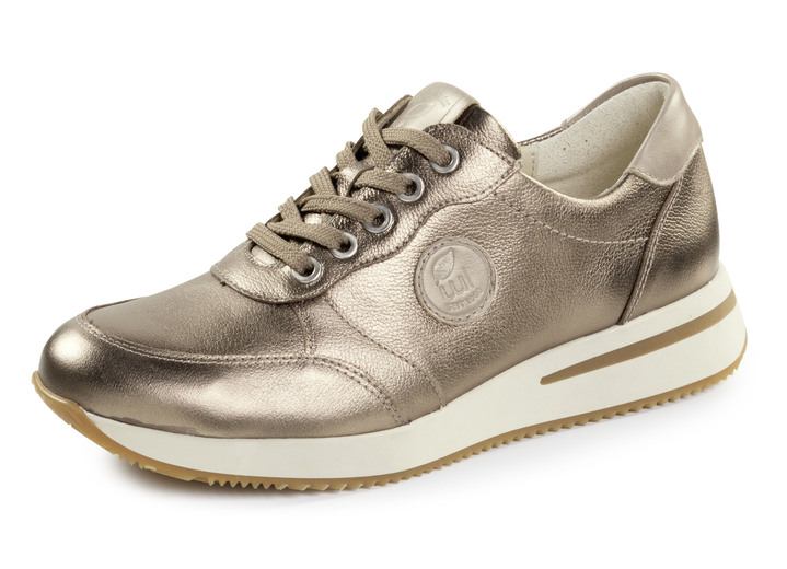 Weite H - Schnür-Sneaker aus genarbtem Nappaleder, in Größe 4 bis 8 1/2, in Farbe BRONZE Ansicht 1