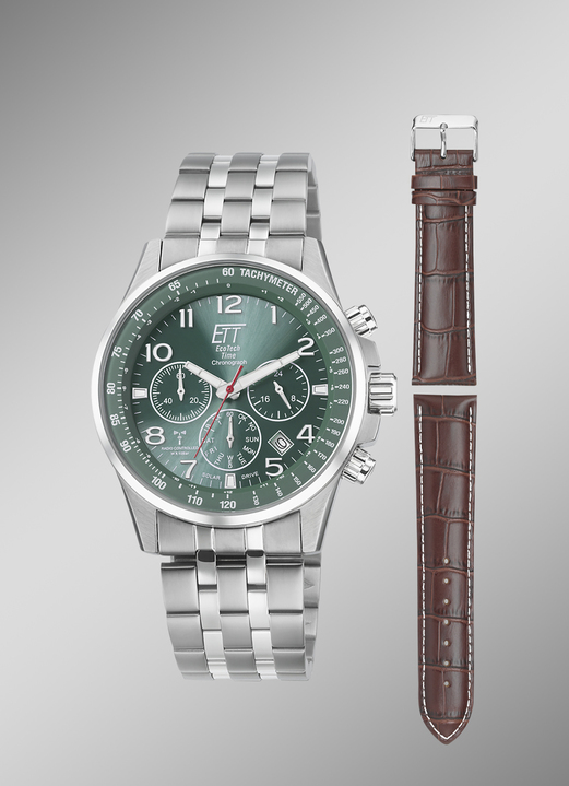 - Funk-Solar-Chronograph mit Wechselband - Funk-Solar-Chronograph mit Wechselband, in Farbe