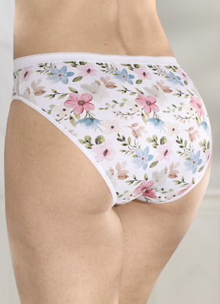 Dreierpack Slips mit buntem Floraldessin